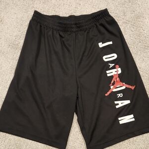 Jordan Men's Black and Red Athletic Shorts